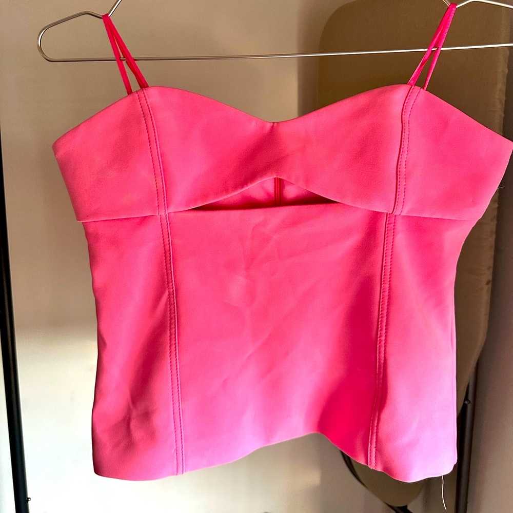 Hot pink strapless top with underboob cut outs - Never Worn